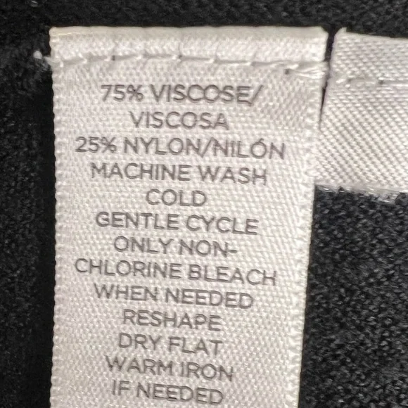 287. LOFT Black Ribbed Short Sleeve Top S - Picture 4 of 5